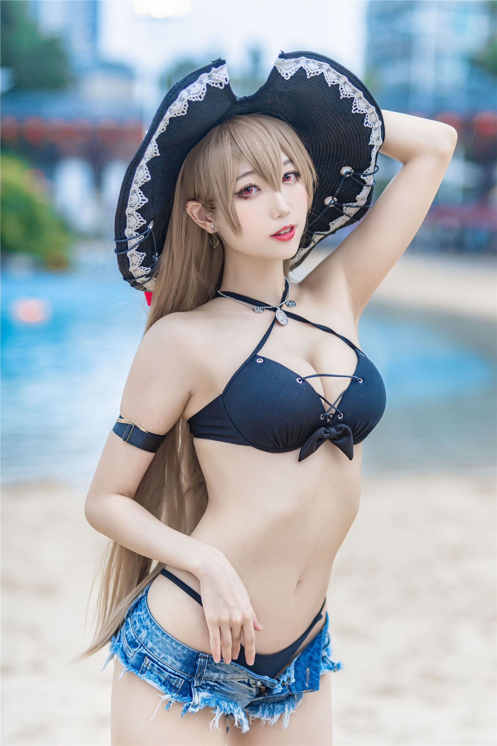 Zhou Ji is a cute rabbit No.002 Jean bar swimsuit(23)